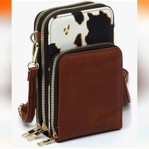 Cow print MIZUBA Small Crossbody Cell Phone Purse with waller slots